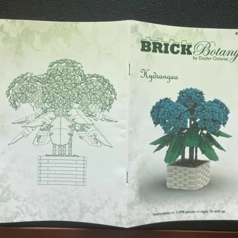 Small Particle Building Blocks MOC-107703 Hydrangea Eternal Flower Assembly Toy Creative Gift