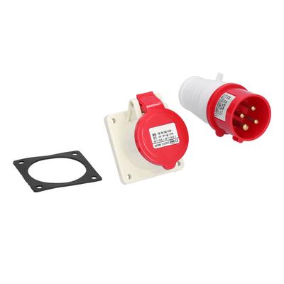 Spina di alimentazione a 4 pin Trifase Impermeabile Set connettore presa a montaggio a incasso 380V415V 16A 3P+T