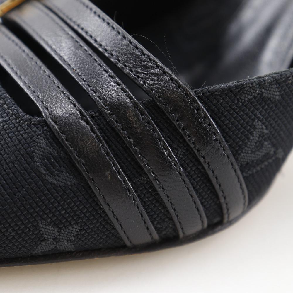 Louis Vuitton Lodičky s páskem Monogram černé plátno/kůže Dámské Použité