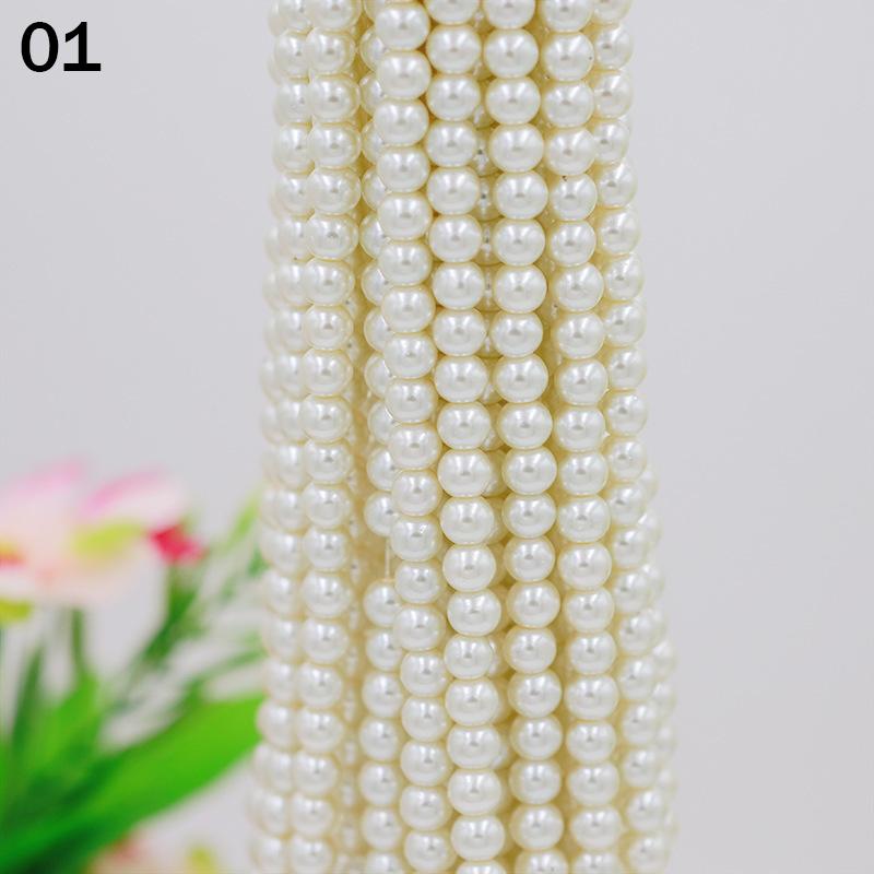 10 Нитей 8мм Высокоглянцевые Имитация Стекла Жемчужные Бусины DIY Одежда Сумки Обувь Декоративные Аксессуары Материал для Изготовления Украшений