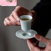 2pc/set Antique Misty Blue Glazed Ceramic Teacup Chinese Small Personal Cup Pu'er Tasting Master Mate Mug Kung Fu Tea Set 25ml