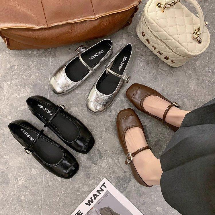French Shallow Mouth Mary Jane Single Shoes Women's 2025 New Versatile Casual Small Fragrant Style Buckle Flat Bottom New Chinese Trendy Shoes