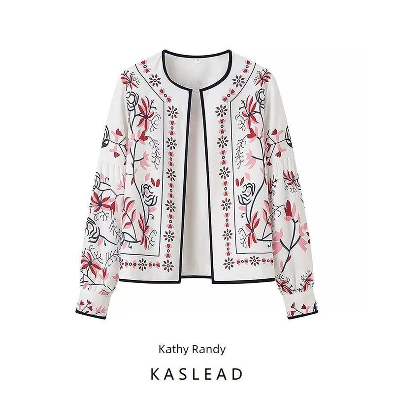 Kaslead New Arrival Women's Clothing Fashion Style Fashion Casual Minimalist Easiest for Match Round Neck Cardigan Decoration Outwear