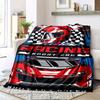 Retro Racing Sport Pattern Flannel Printed Blanket Suitable for All Seasons Suitable for Living Room Office Sofa and Travel