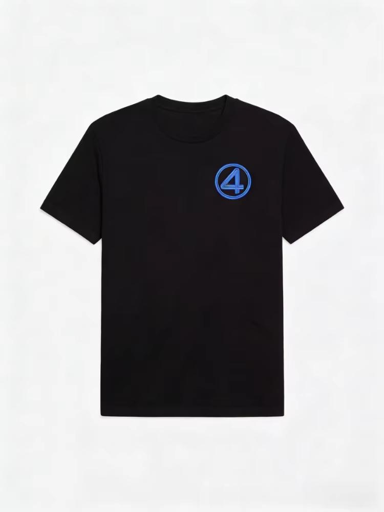 Marvels New Fantastic Four Fantastic Four logo printed Unisexs and Womens loosefitting casual shortsleeved Tshirts S