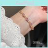 Geometric Square Zircon Crystal Female Bracelet With Pullopen Design For Office Gift