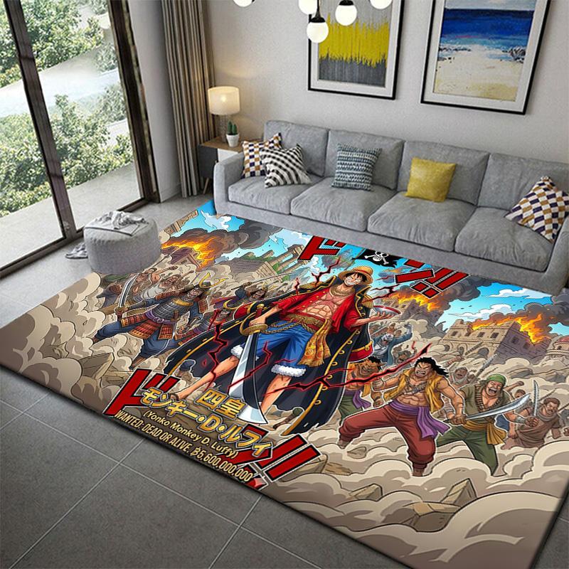 One Piece Anime Action Style Rug Soft Cozy Floor Mat for Bedroom Living Room Decor