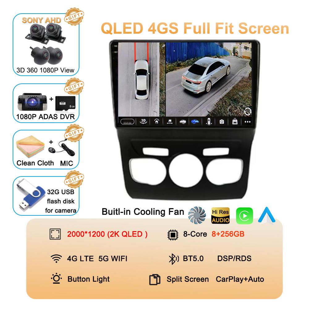 Android 14 Carplay DSP WIF+4G Radio Auto GPS Player Multimedia Pentru Citroen C4 C4L DS4 2013 2014 2015 2016 2017 Stereo Cameră 360