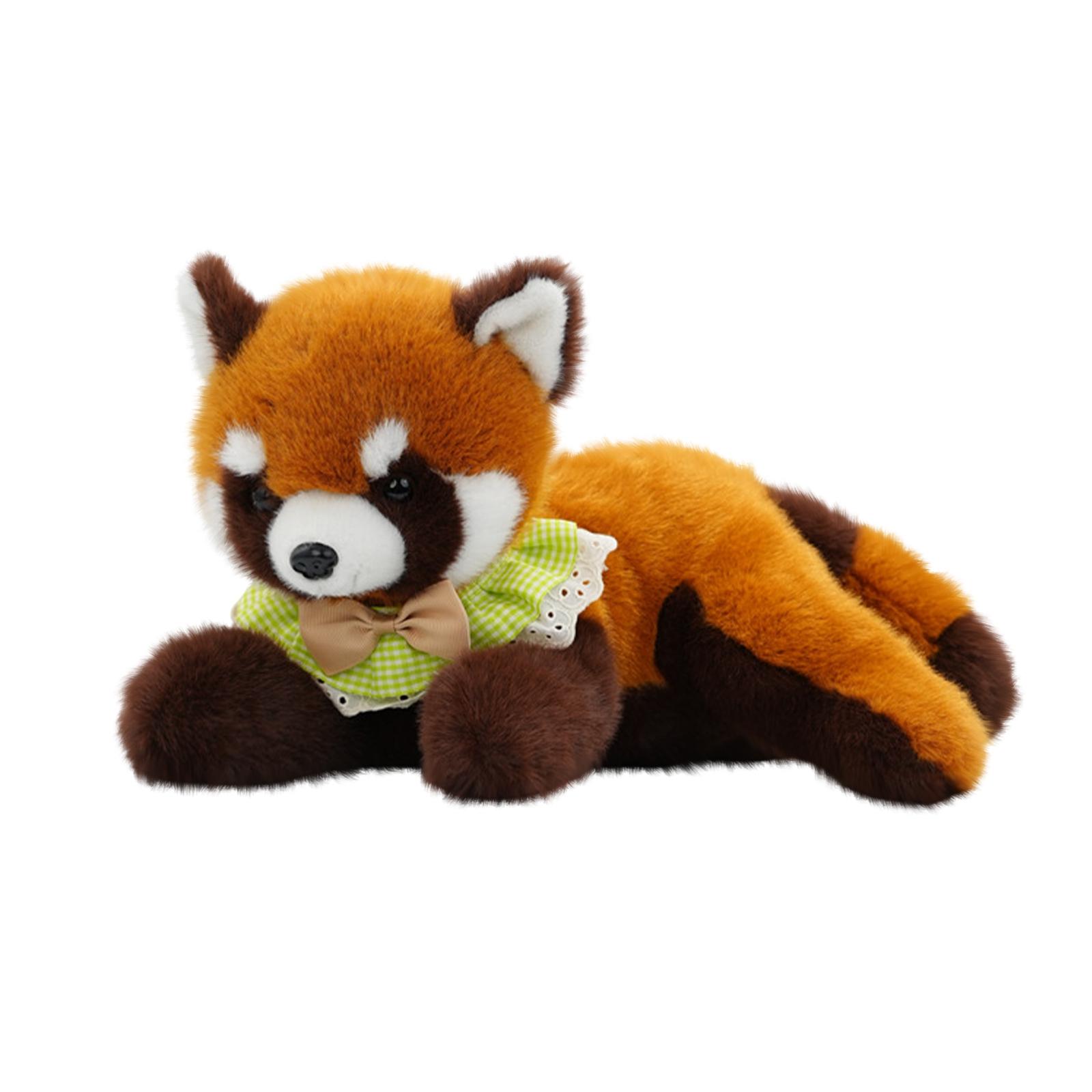 Lifelike Raccoon Stuffed Animal - Cute Red Plush Toy for Kids, Soft Animal Gift One Size