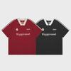 V-neck Oversized Hip-Hop Retro Embroidered Jersey T-shirt - Unisex Short Sleeve