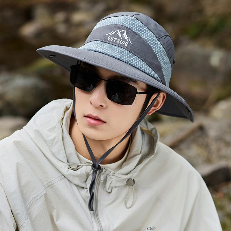 

Летняя новая шляпа мужская солнцезащитная шляпа от солнца для активного отдыха, дышащая шляпа для альпинизма, шляпа-ведро для пеших прогулок One Size