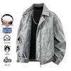 Men's Plus Size Warm Fleece Padded Jacket with Lapel Collar