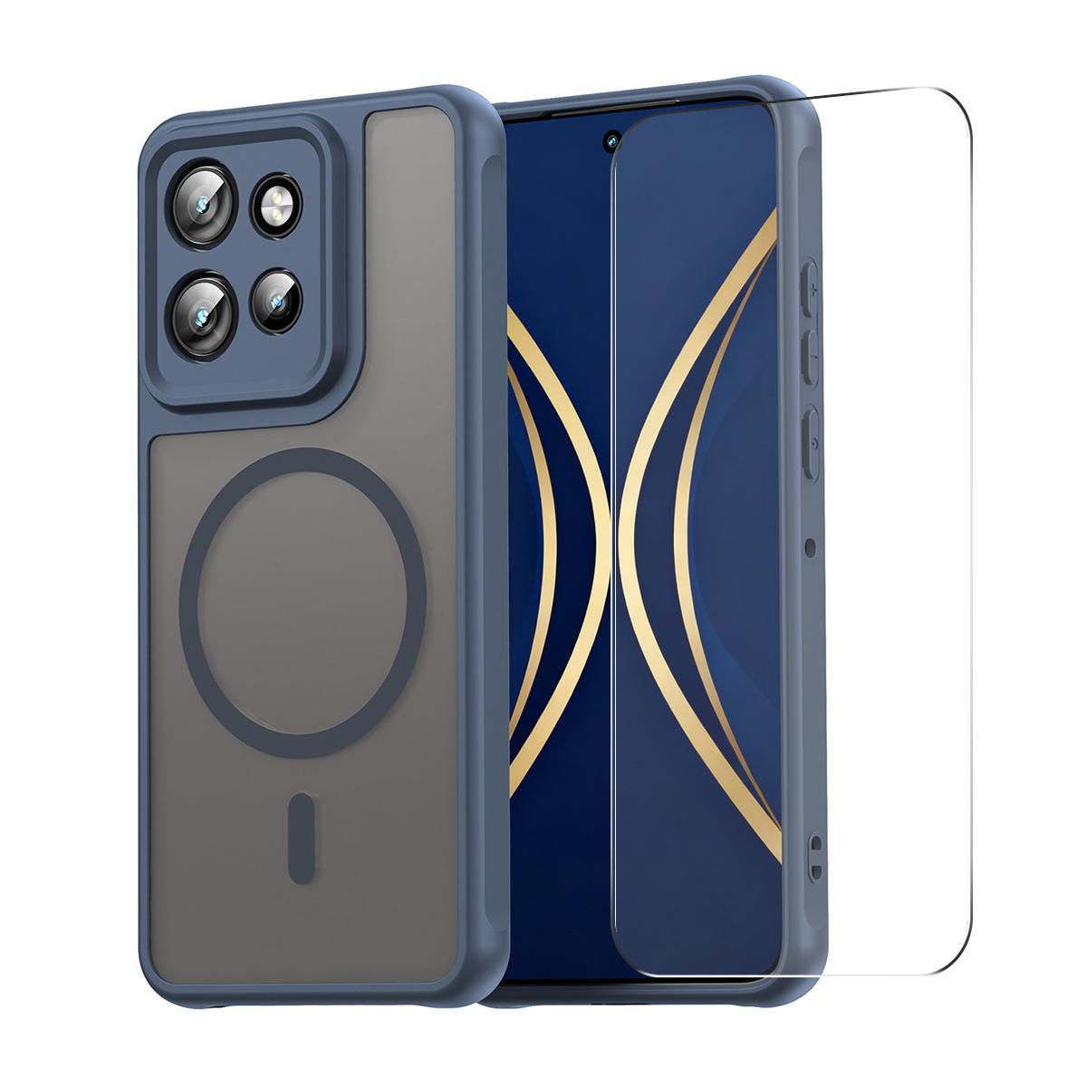 Для Motorola Edge 60 Neo 5G ENKAY HAT PRINCE Магнитный чехол с закаленным стеклом 9H PC TPU Матовое покрытие для телефона