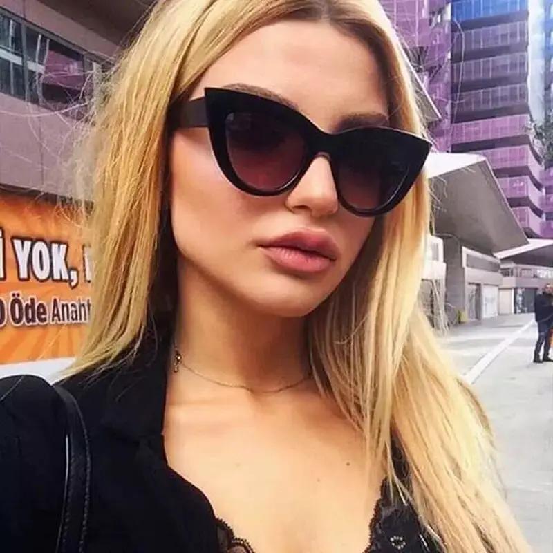 Cat Eye Sunglasses Women Vintage Luxury Designer Black UV400 Sun Glasses Female Fashion Eyewear Shades