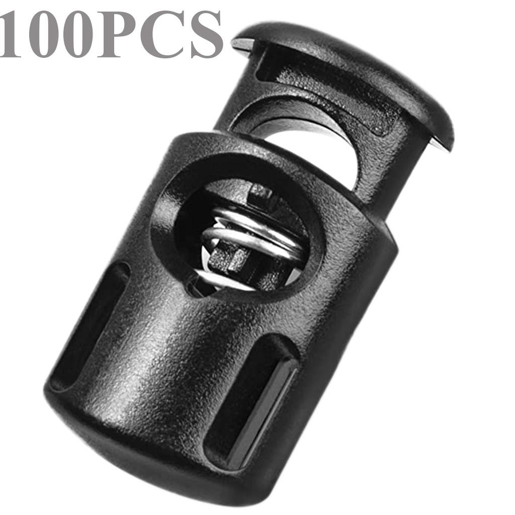 

Rope Cord Locks 100pcs Clip End Round Shape Luggage Lanyard Stopper Sliding