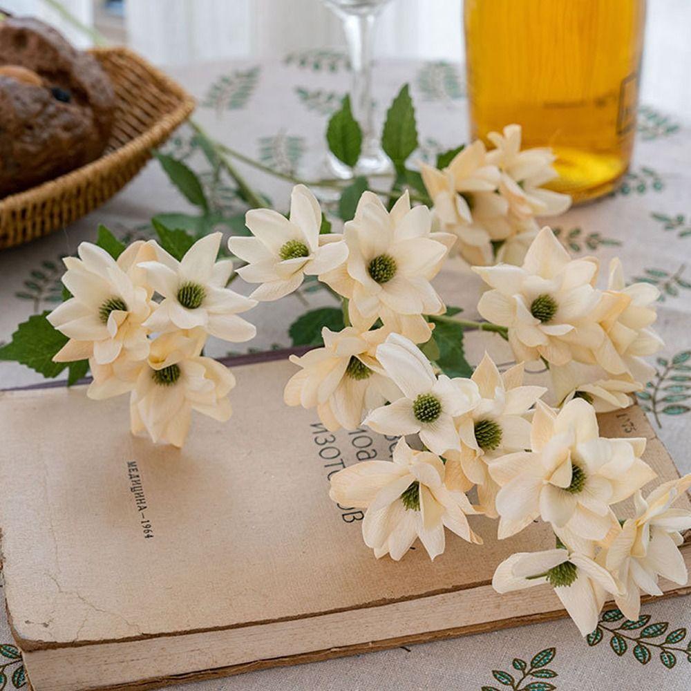 Beautiful Silk  Simulation Jasmine Real Touch Fake Flower  Office Desktop Decoration