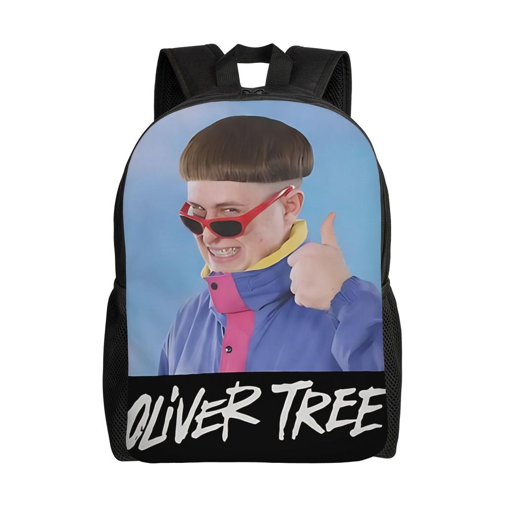Pink Oliver Tree American Singer Backpack for Men Women Cool Student Work Daypack College Canvas Bags with Pocket