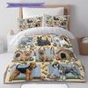 Biancheria da letto con motivo cucciolo e fiori carini, Set piumino Copripiumino Federa Regalo di compleanno per la casa (1 * copripiumino + 2 * federa, senza nucleo)