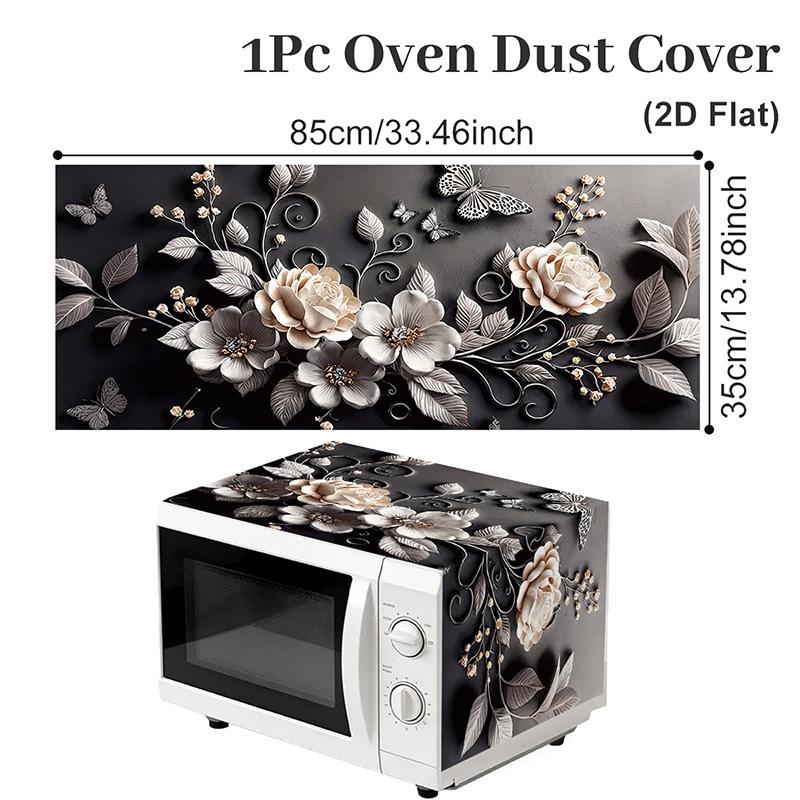 Funda Protectora para Horno de Microondas Lavable a Prueba de Aceite Impermeable Protector de Máquina Tela de Poliéster Funda para Polvo de Horno