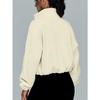 GMXIA Women's Autumn and Winter Sports Jacket with Stand-up Collar and Fleece Zipper Sweatshirt