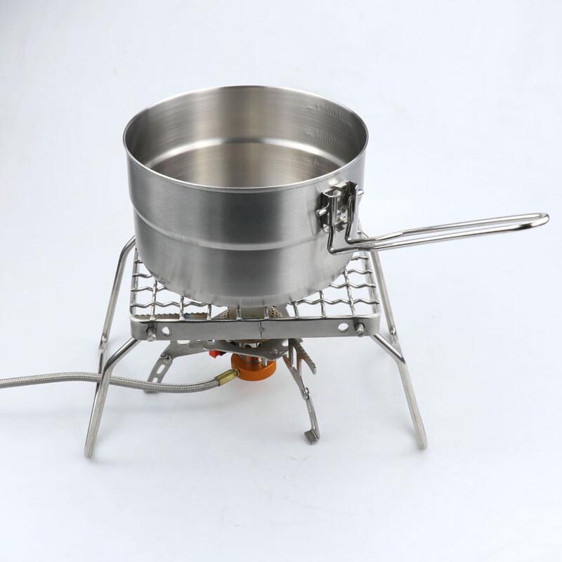 Portable 1.5L Stainless Steel Outdoor Cooking Pot