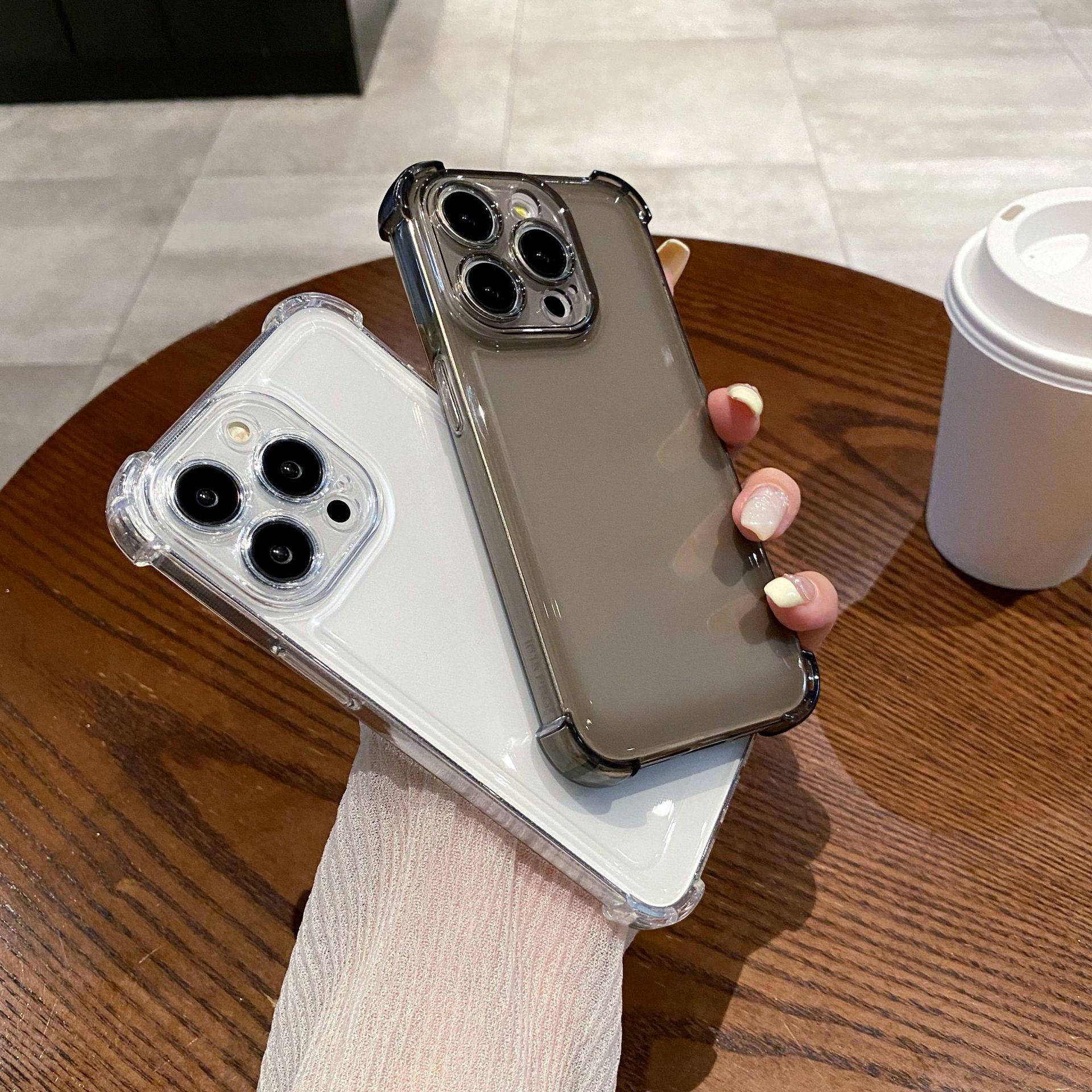 

iPhone 17 Pro Max Translucent Black Four-Corner Drop-Proof Protective Case iPhone 11