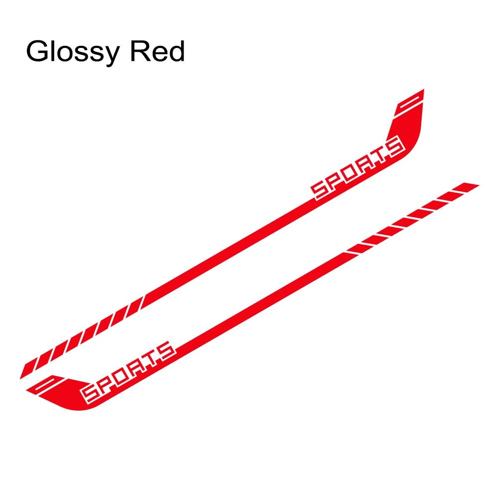 2PCS 200*20cm Sports Racing Stripe Pattern Car Stickers Car Body Side Skirt Decals Waterproof Auto Body Decoration Accessories