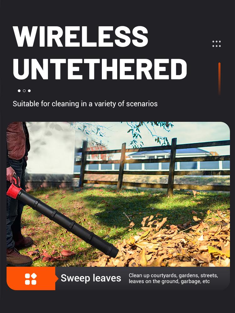 40V Cordless Leaf Blower With 5 Nozzles Tubes Powerful Electric Air Blower Efficient Leaf Snow Dust Blowing High Powerful Tool