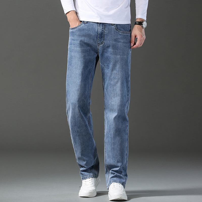 2023 Men's Slim Fit Straight Jeans: Printed, Dyed, Embroidered, and Comfortable Casual Pants