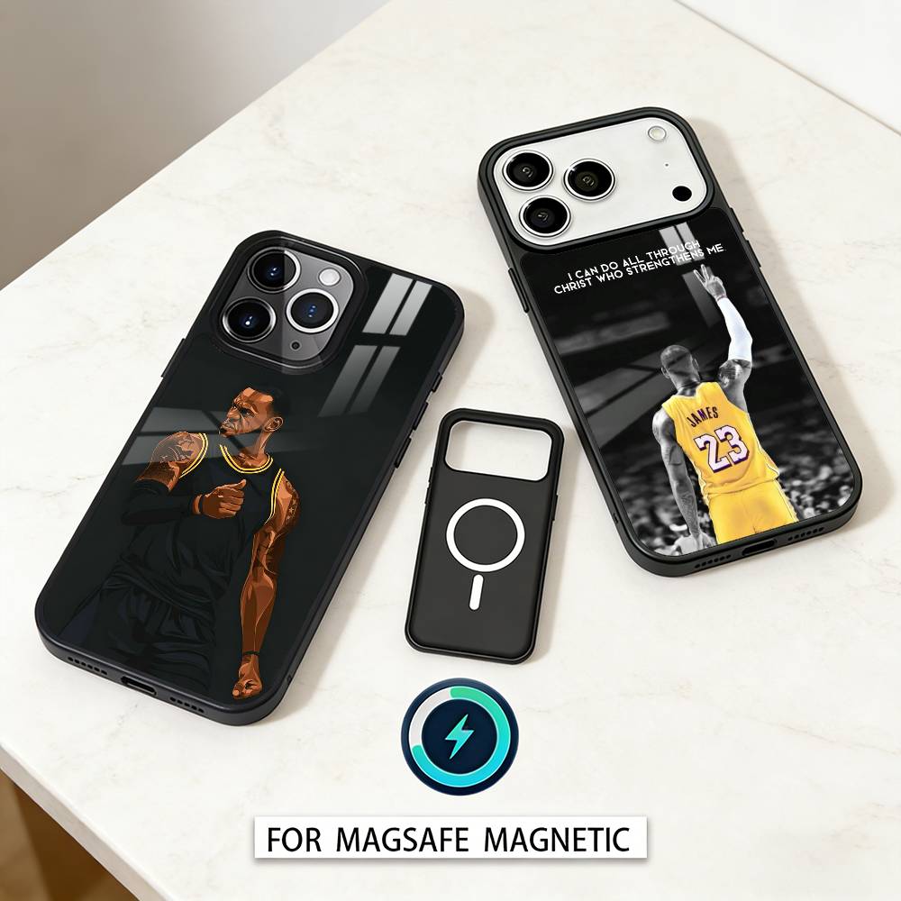 L-Lebron James 23 Phone Case For iPhone17,16,15,14,13,12,Pro,Max,Magnetic For Magsafe Wireless Charging