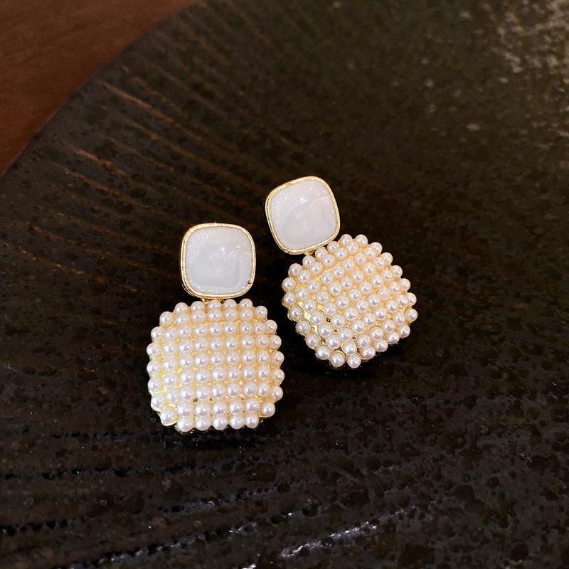 European and American Exaggerated Diamond-encrusted Flower Bow Fringed Earrings Personalized Earrings Internet Celebrity Temperament Earrings