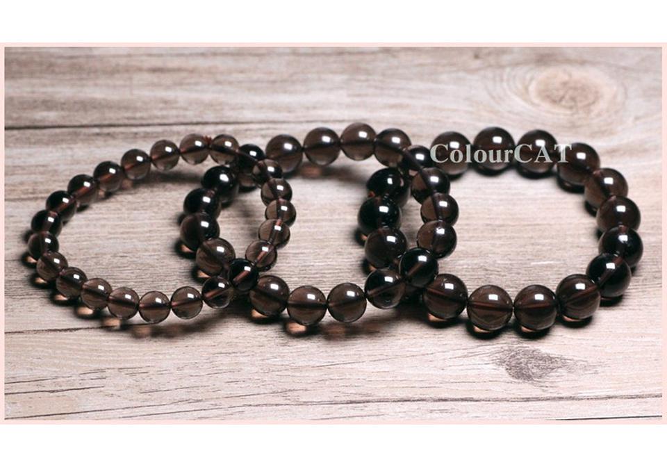 Natürliches brasilianisches Citrin & Rauchquarz Armband: Unisex Einsträngiger Kristallschmuck