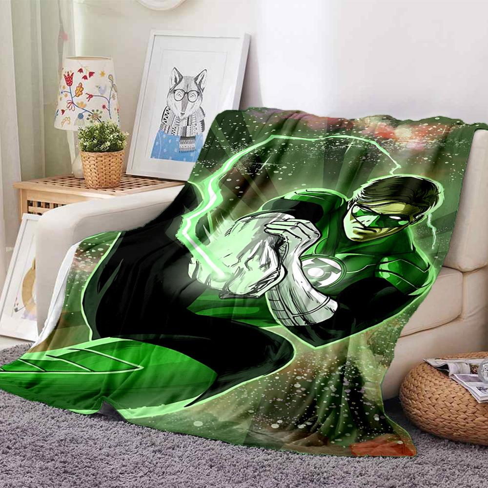1pc Green Lantern Ring Flannel Throw Blanket Soft, Warm & Cozy for Couch, Bed, Office, and Travel Versatile All Season Gift, Christmas Present
