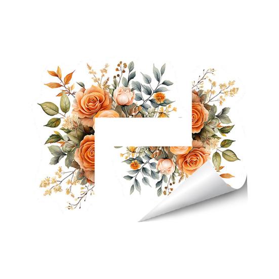 Flower Lamp Switch Sticker Removable Self-Adhesive Floral Wall Decal Peel And Stick Decorative Socket Surround Decals for Bedroom Living Room Home