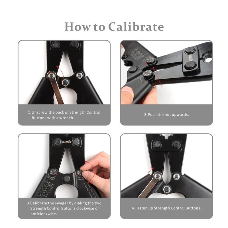 IWS-1608M Wire Rope Crimping (Hand Swage) Tool for Swaging Copper and Aluminum Oval Sleeves and Stop Sleeves from 1.58-3.5mm