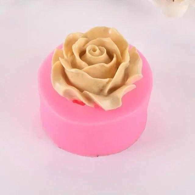 

3D Сиреневая роза лилия креативная форма помадка силиконовая форма гипсовое украшение для торта DIY инструменты для выпечки шоколада аксессуары для мыла ярко-розовый