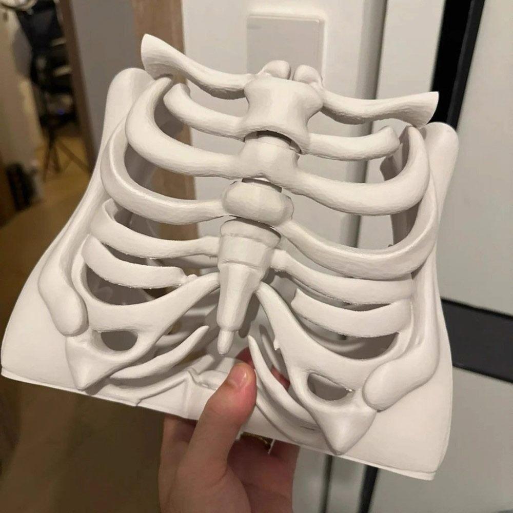 Borsa da Mano Scheletro Stampa 3D alla Moda Borsa da Costume Gotica Nuova Forma a Gabbia Toracica Borsa a Mano Cosplay