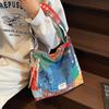 Neue ethnische Patchwork-Tote-Bag mit großem Fassungsvermögen, literarischer und lässiger Stil, leicht und vielseitig, lässige Umhängetasche für Damen