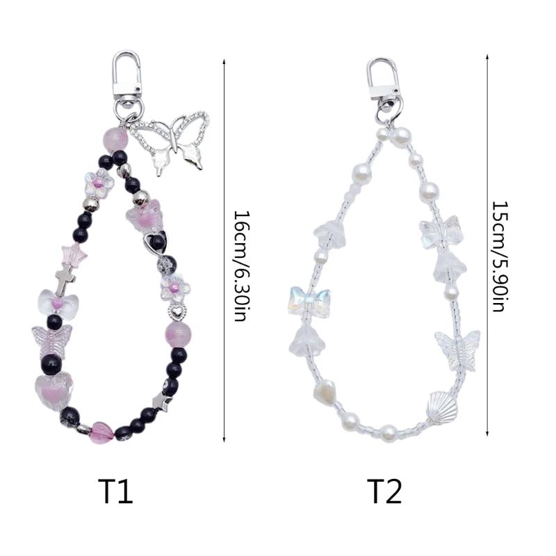 Stylish Phone Strap Trendy Phone Charm Portable Beaded Phone Chain Alloy Material Beads Phone Pendant for Girl and Women