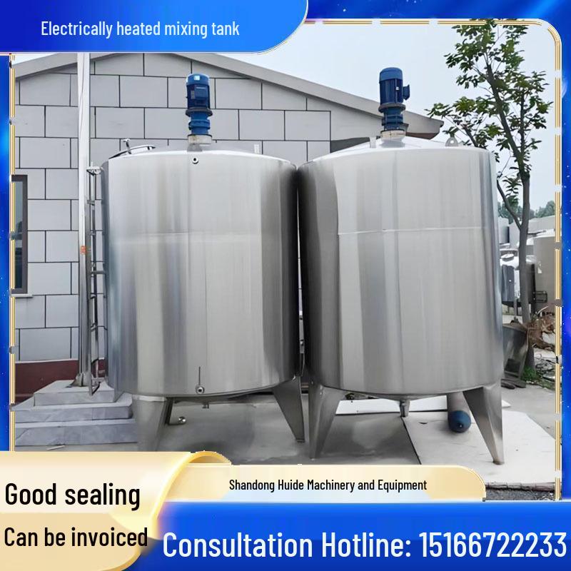 3 Ton Food Grade 304 Stainless Steel Electric Heating Mixing Tank with Single/Double Layer for Liquid Storage