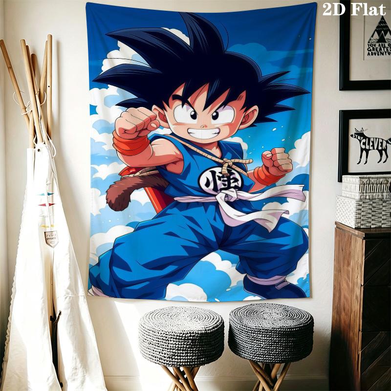 Son Goku Wall Tapestry Aesthetic Wall Hanging Printed Fabric Blanket Decorative Tapestries For Bedroom Living Room Home Decor