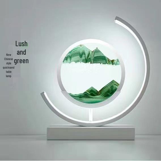 Chinese Landscape Flowing Sand Lamp: Creative Hourglass Decor for Desk, Living Room, Bedroom, or Wine Cabinet.