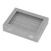 Jewelry Box 7 Slots Velvet Jewellery Holder Storage Display Case for Earring Bracelet Gray