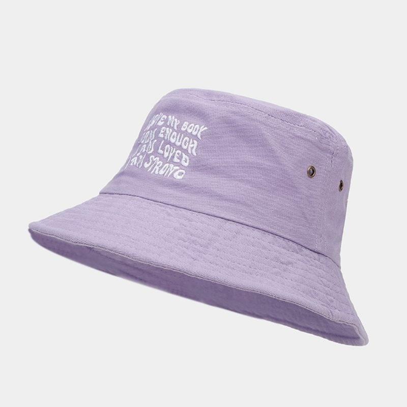 Embroidery Bucket Hat for Adult Outdoor Breathable Summer Spring Fisherman Hat