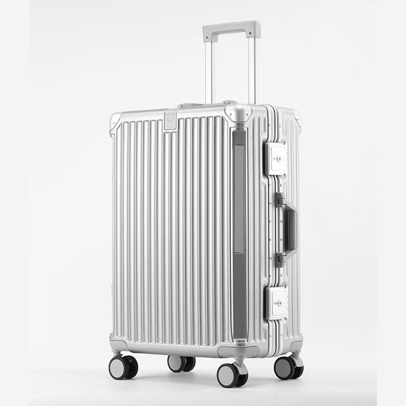 OEING Aluminum Frame Business Spinner Suitcase 26-inch