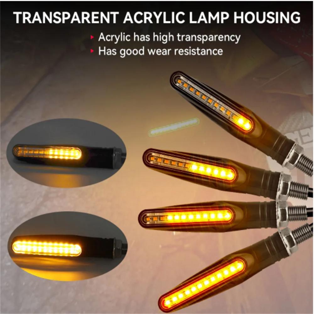 4pcs Motorcycle Turn Sequential Signals LED Blinker Flowing Water Flashing Lights Tail Stop Indicators Turn Signa