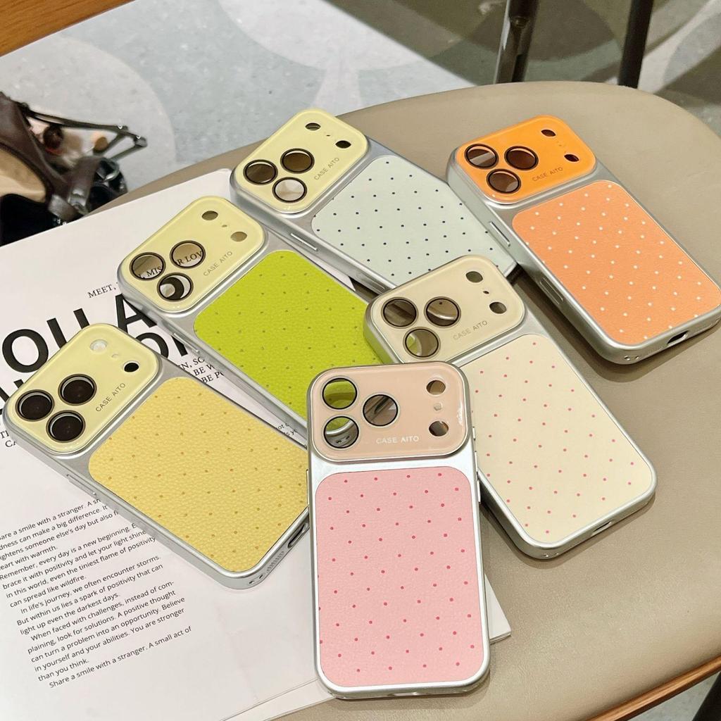 Korean Heart Lychee Pattern Case for Apple 17 Pro Max, Electroplated Silver Edge, Compatible with 16 Pro/15/14.