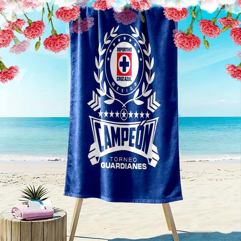 Cruz Azul Print Beach Towel, Large Soft Quick Dry Towel for Beach Camping Swimming