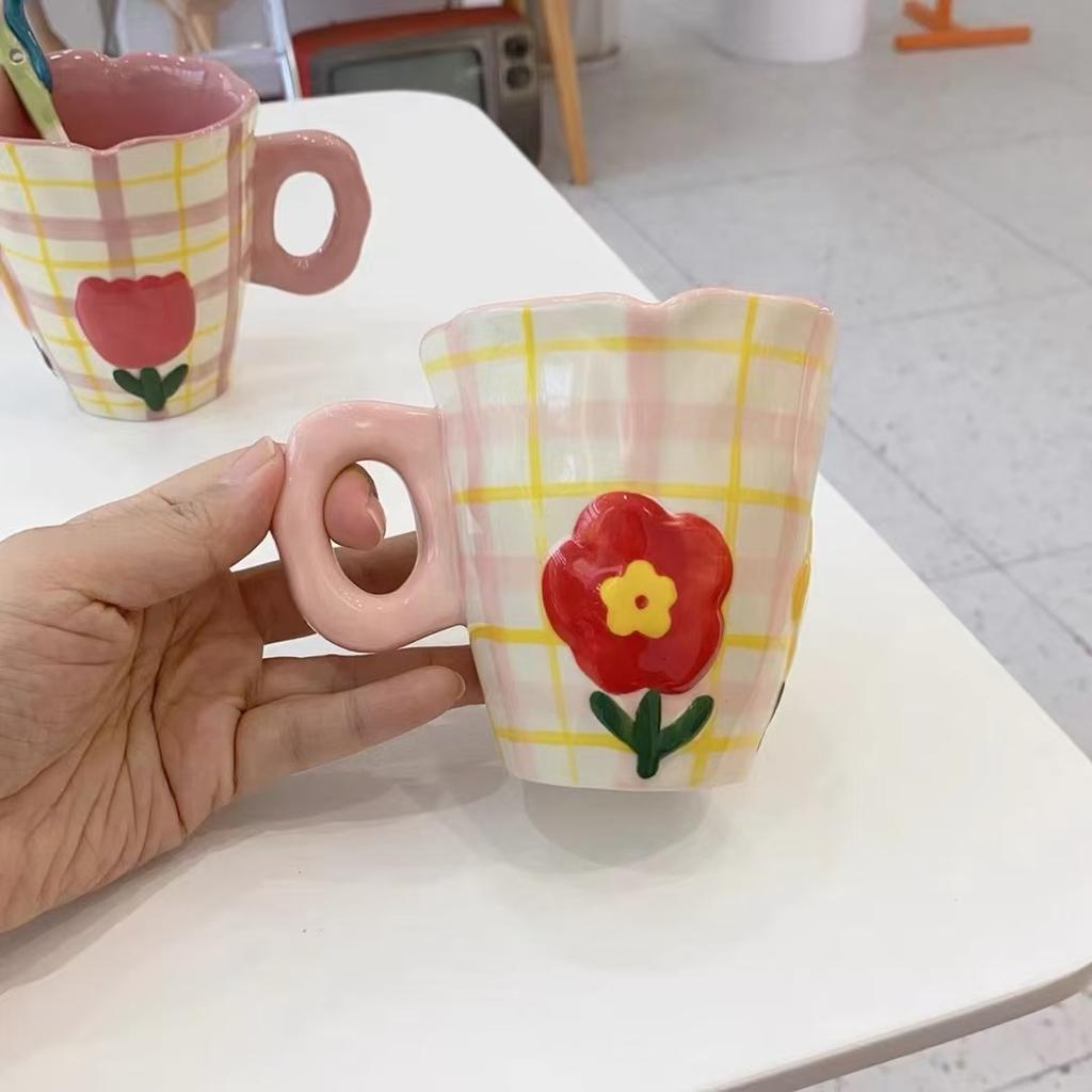 Small Wind And Fresh Hands Pinch High-Value Drinking Cup Creative Breakfast Milk Cup Ceramic Cup Souvenir