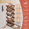 Bamboo Folding Shoe Rack Space Saving Wooden Shoes Organizer Entryway Corner Shelf Stable Construction Large Capacity Cabinet